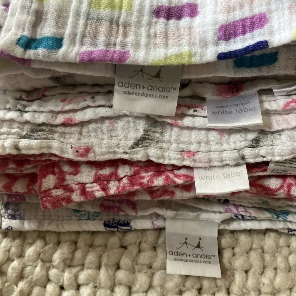 Set Of 4 Aden + Anais Cotton Muslin Swaddle Baby‎ Blankets 45